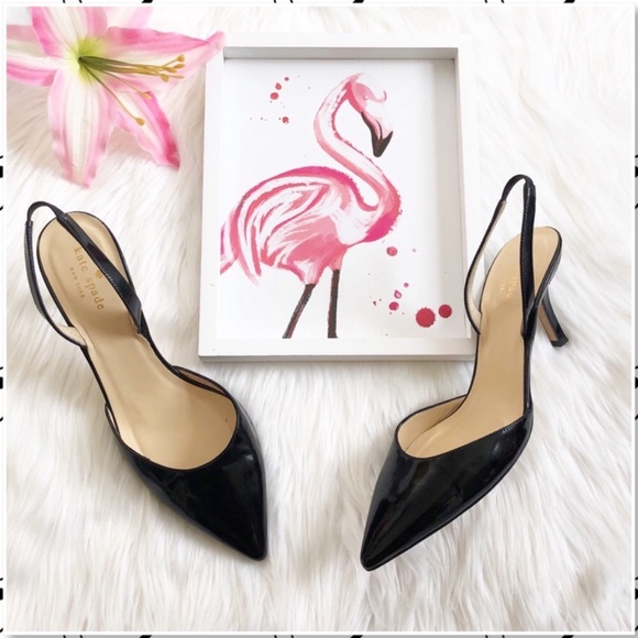 kate spade Shoes - Kate Spade Jeanette Slingback Black Patent Pump 9